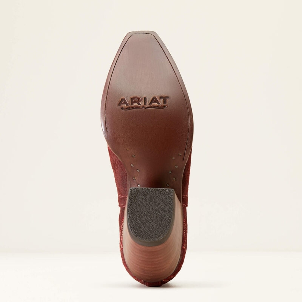 Ariat Dixon Merlot Suede Embroidered Ankle Boots NIB - Picture 6 of 11